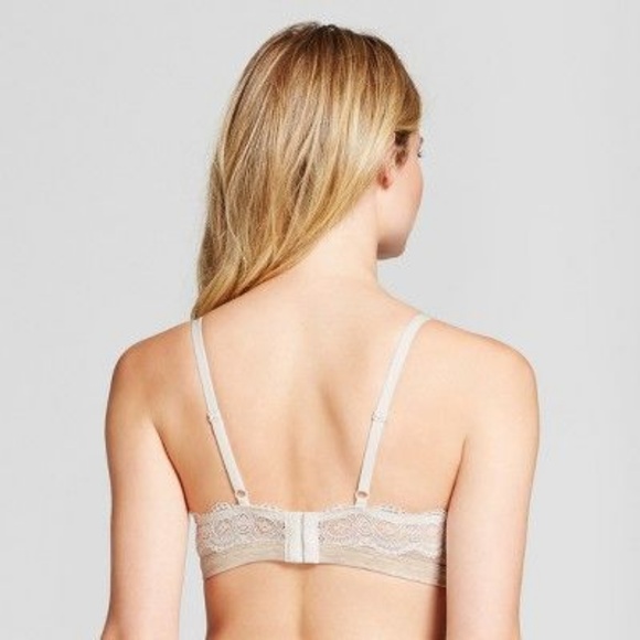 NEW Beige Modal Lace Trim Bralette Bra - Picture 2 of 7